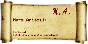 Mars Arisztid névjegykártya
